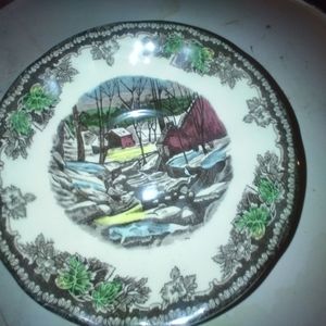 set of 4 Johnson Brothers Friendly Village Sugar Maples pattern 6" saucers